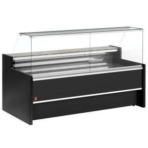 FC20/B5-VR2 Comptoir vitrine réfrigéré à vitre droite 90°, ventilé, avec réserve - NOIR